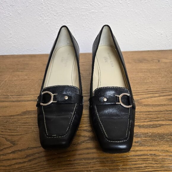 #32 AK Anne Klein iFlex Black Dress Heels Size 8.5M - Picture 2 of 9
